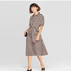 who What Wear puff sleeved midi